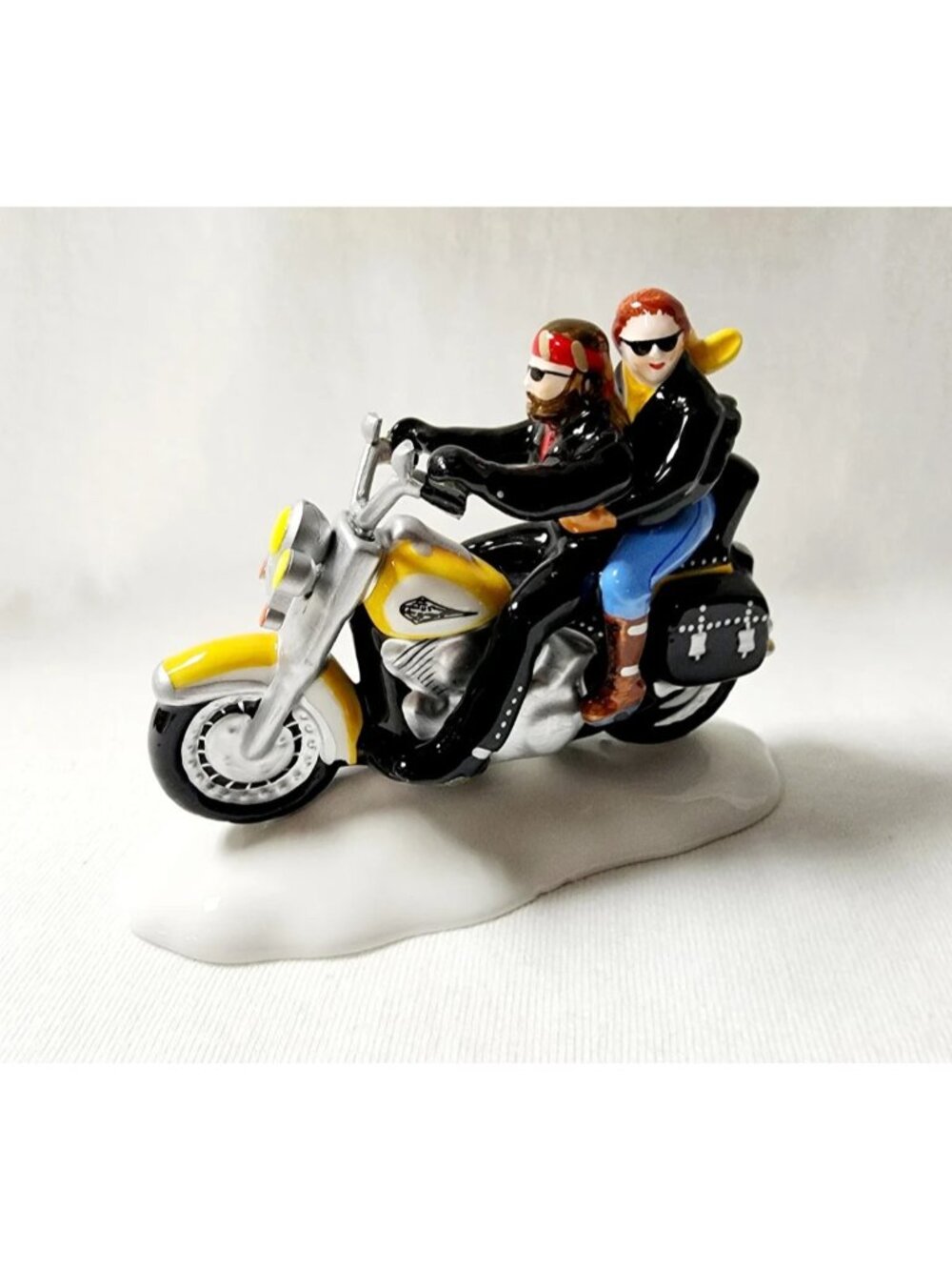 Department 56-Two For The Road Harley Davidson 54939 Snow Village Couple Riding